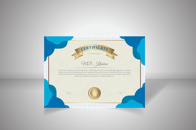 Elegant diploma certificate template
