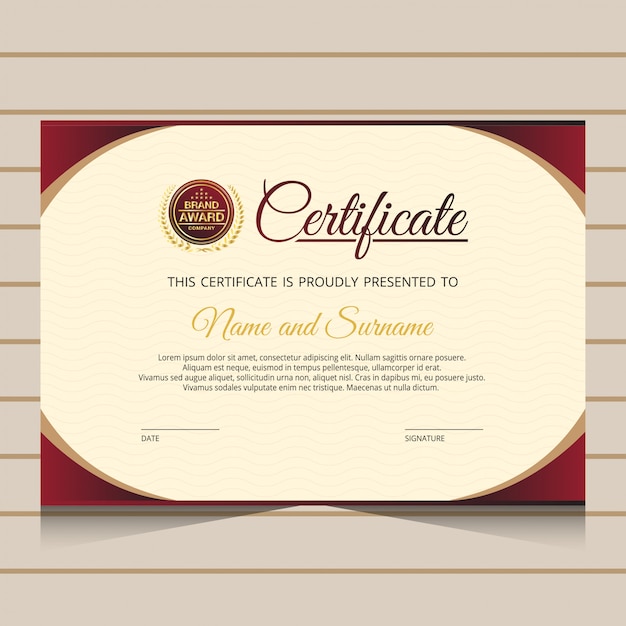 Modello di certificato di diploma elegante