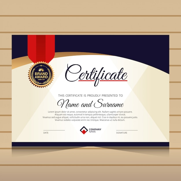 Modello di certificato di diploma elegante