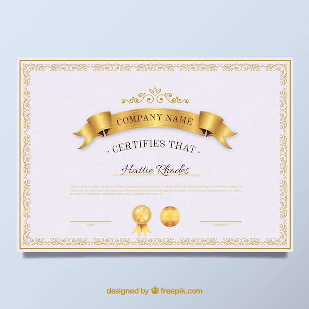 Elegant diploma gouden vintage