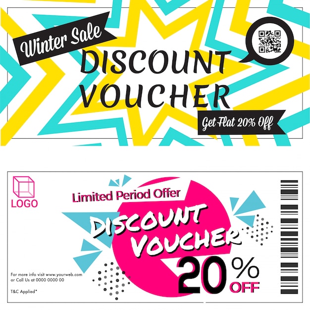 Elegant Discount Vouchers Set.