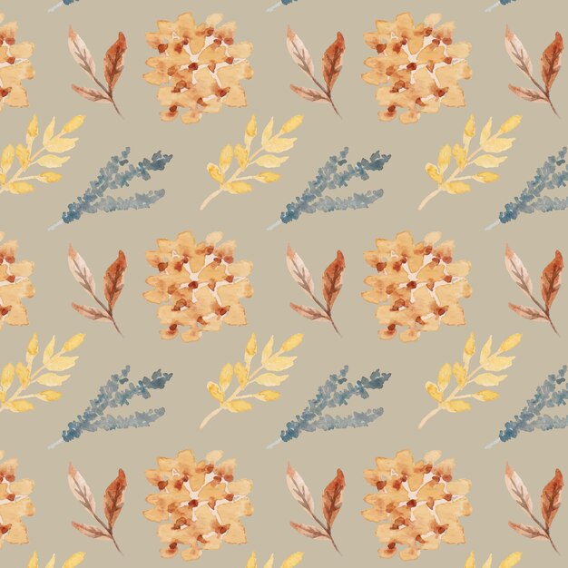 Vector an elegant dried flower watercolor seamless pattern design