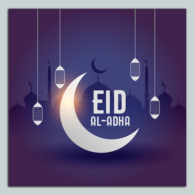 Vector elegant eid al adha bakrid muslim festival card design