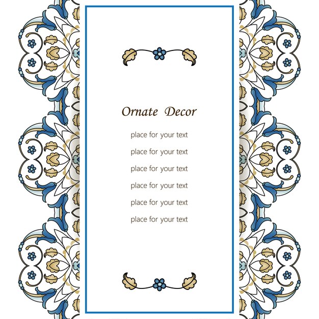 Elegant element for design template place for textFloral border