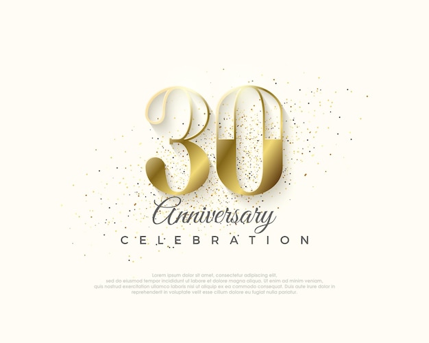 Elegant en luxueus 30-jarig jubileumontwerp Premium vector voor de viering van de posterbanner