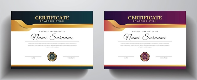 Elegant en modern certificaatsjabloon