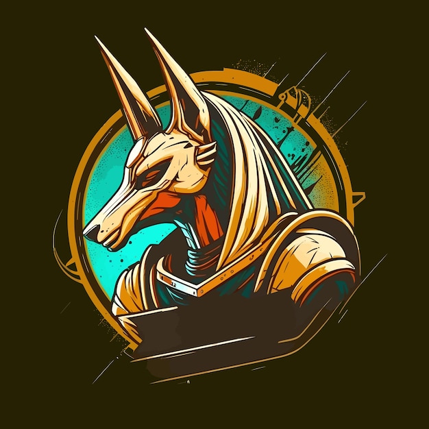 Elegant en mooi Anubis-ontwerp in illustratiestijl esports mascotte gaming-logo