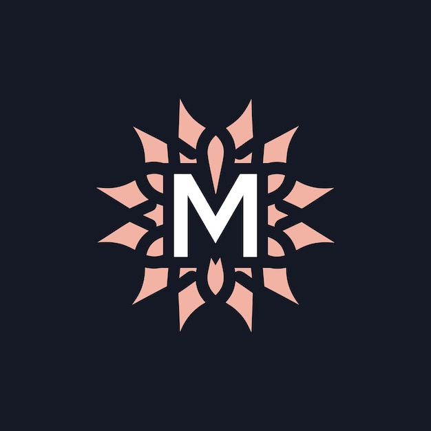 elegant en mooi letter M bloem bloeiend logo
