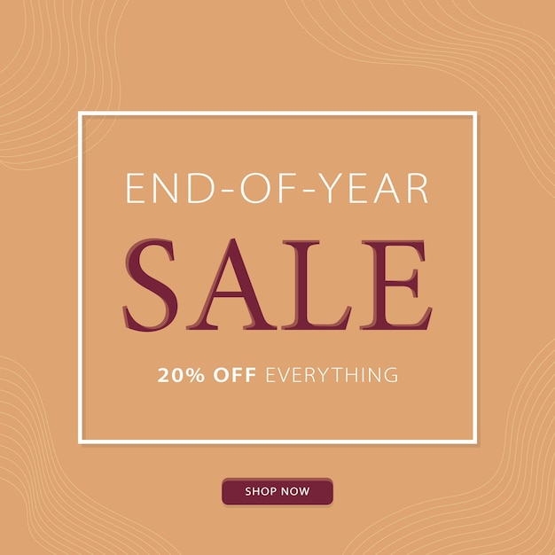 Vector elegant end of year sale discount social media poster