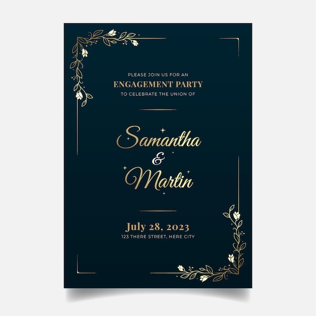 Vector elegant engagement invitation template