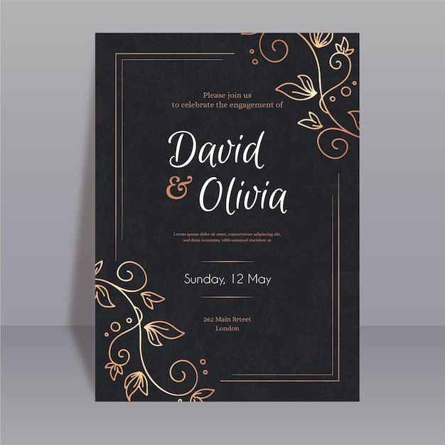 Elegant engagement invitation template