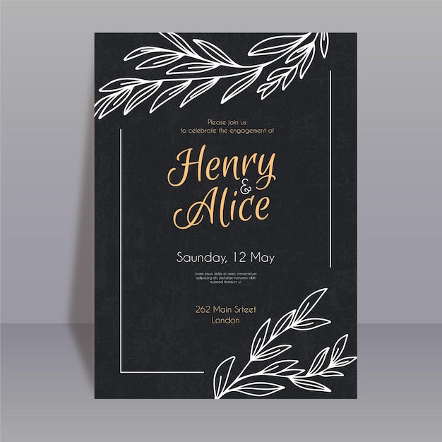 Vector elegant engagement invitation template