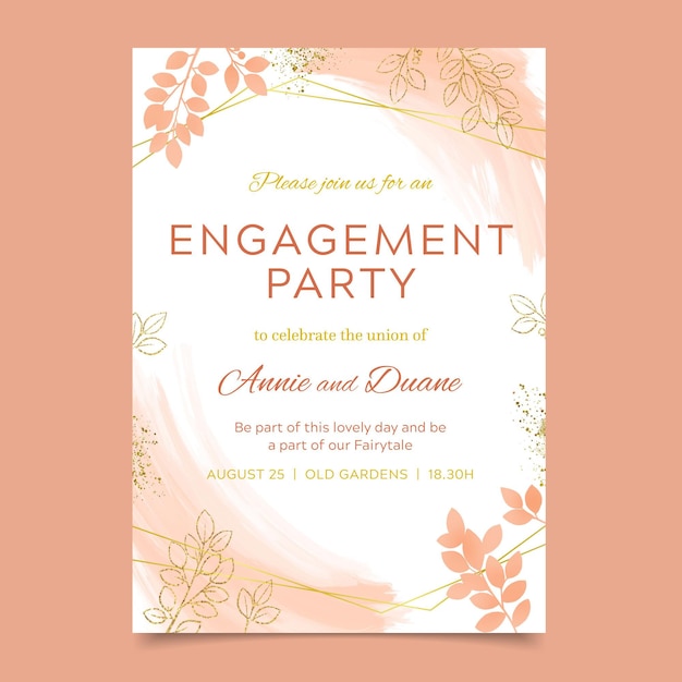 Elegant engagement invitation template