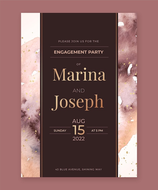 Elegant engagement invitation template