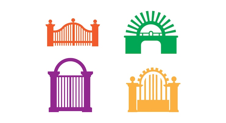 Vector elegant entry point silhouette vector illustration