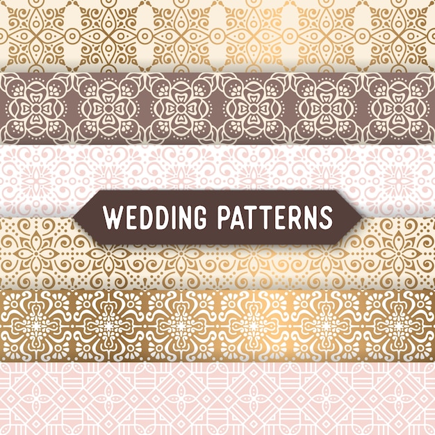 Vector elegant ethnic golden patterns