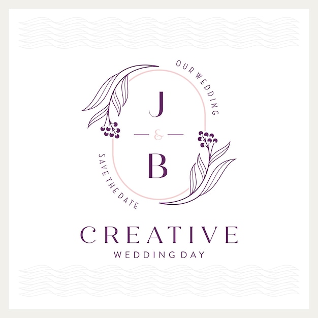elegant and eye-catching j and b monogram wedding logo