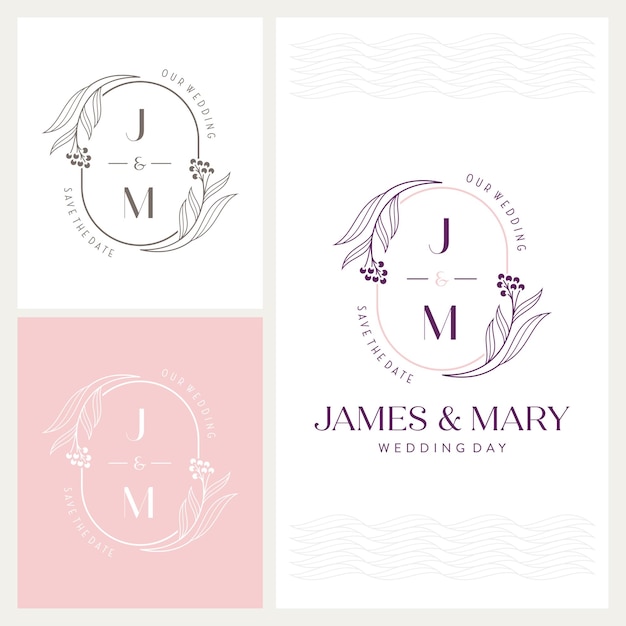 elegant and eye-catching j and m monogram wedding logo