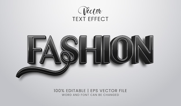 Elegant fashion editable text effect black style