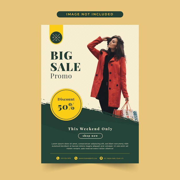 Vector elegant fashion sale banner template with photo