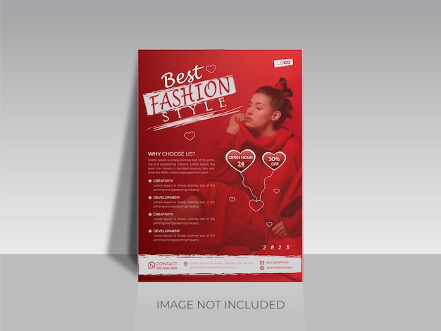 elegant fashion trendy sale flyer, banner, poster template with photo space