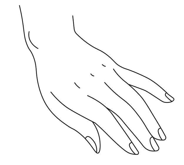 Элегантная женская рука с знаком жест маникюра