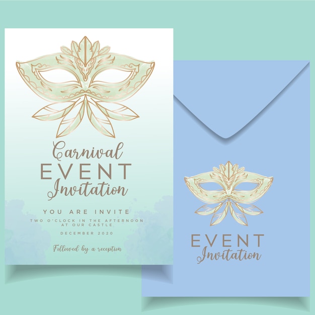 Elegant feminine event invitation card set carnival theme