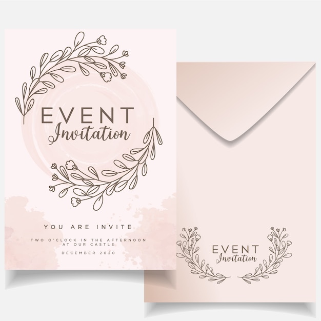 Elegant feminine event invitation card set rustic