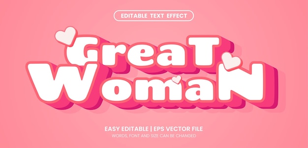 Elegant feminine pink editable text effect style