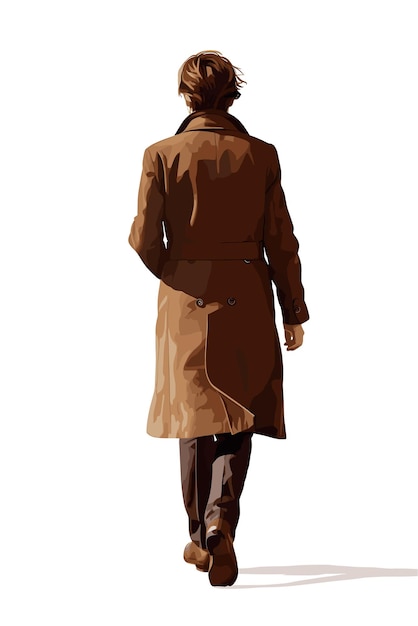 elegant figure in brown rear view