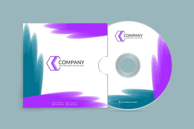 Vector elegant flat business style cd cover template