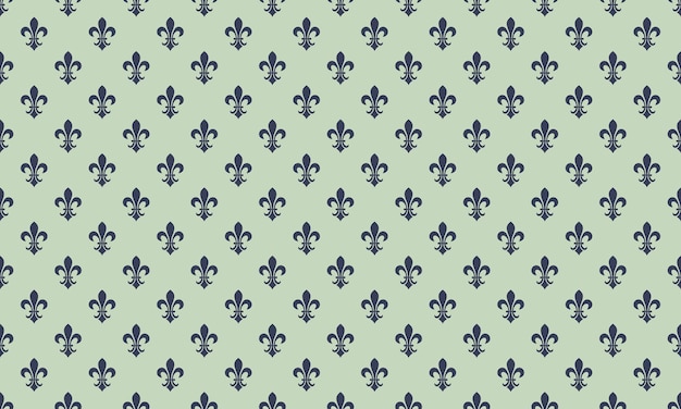 Elegant fleurdelis pattern in navy blue on a soft sage green background Perfect for wallpapers textile designs and website backgrounds Classic and sophisticated style
