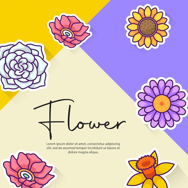 Elegant floral background design template