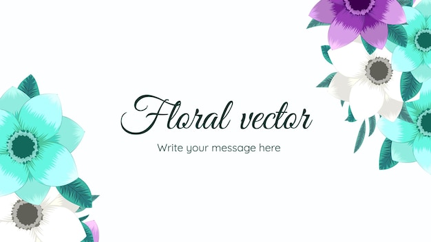 Elegante modello di sfondo floreale con fiori morbidi foglie di viti adatte per banner web testo