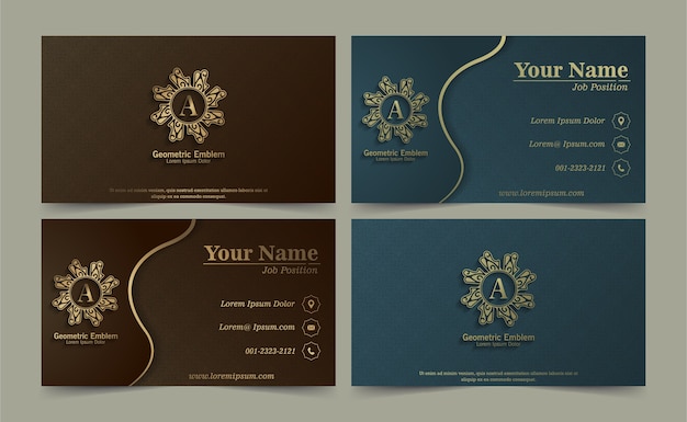 Vector elegant floral business card set template