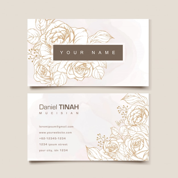 elegant floral business card