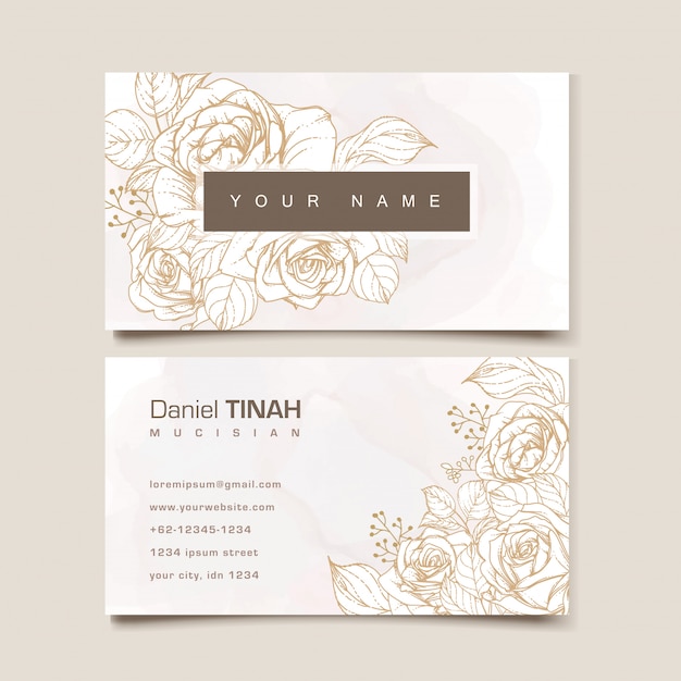 Elegant floral business card