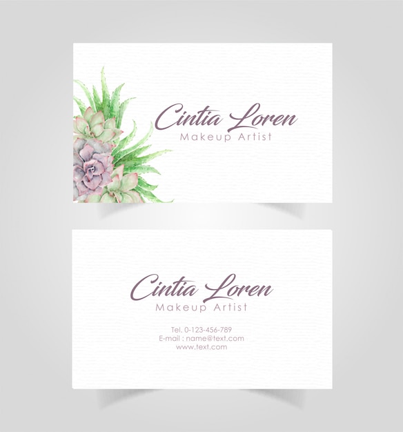 Elegant floral business name card template