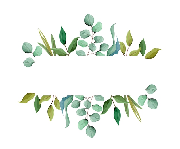elegant floral frame with greenery decorative frame for invitations weddings date saving vector