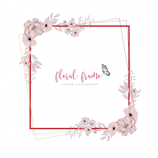 Vector elegant floral frame