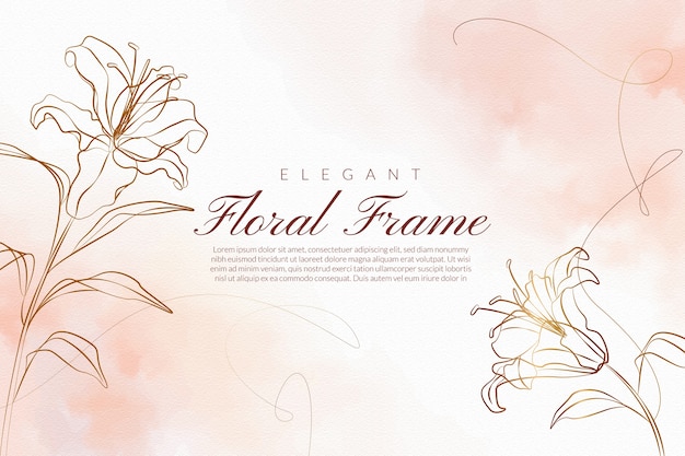 Vector elegant floral greeting card with pastel color