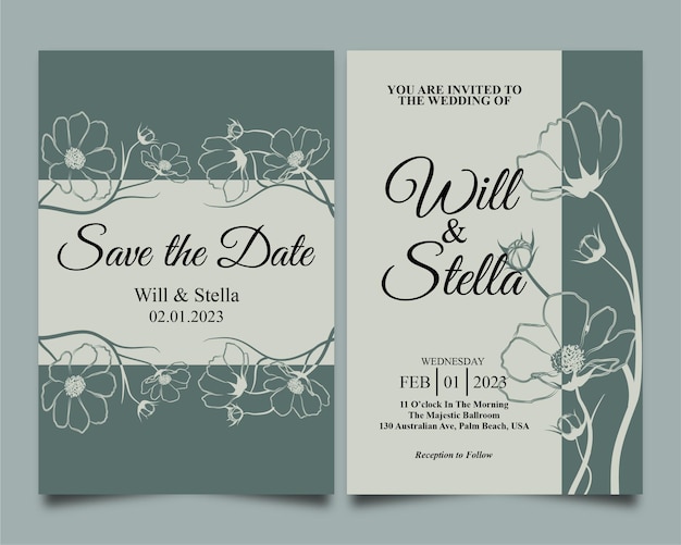 Elegant floral invitation card template