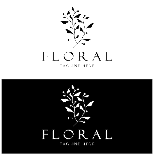 Elegant floral leaf frame Delicate botanical vector illustration for labels spas corporate identity