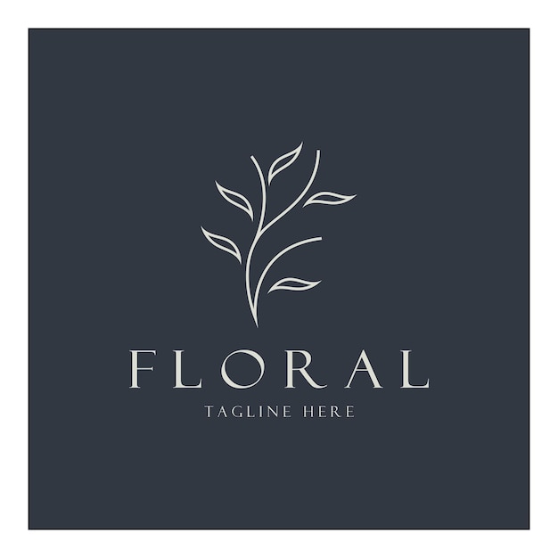 Elegant floral leaf frame Delicate botanical vector illustration for labels spas corporate identity