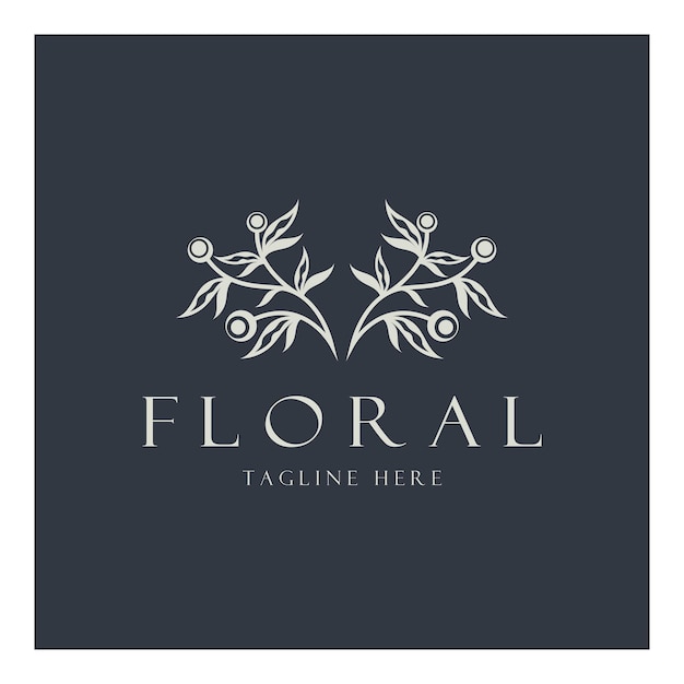 Vector elegant floral leaf frame delicate botanical vector illustration for labels spas corporate identity