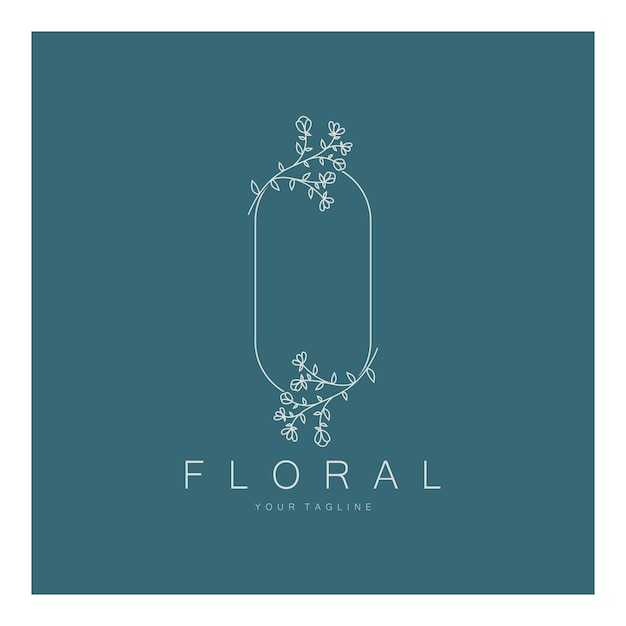 Vector elegant floral leaf frame delicate botanical vector illustration for labels spas corporate identity