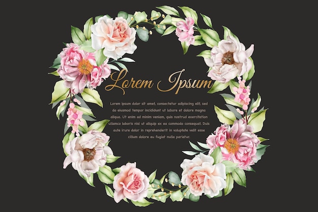 elegant floral and leaves wreath design