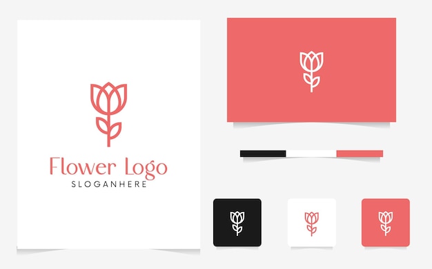 Vector elegant floral line art-logo rose-logo roospictogram