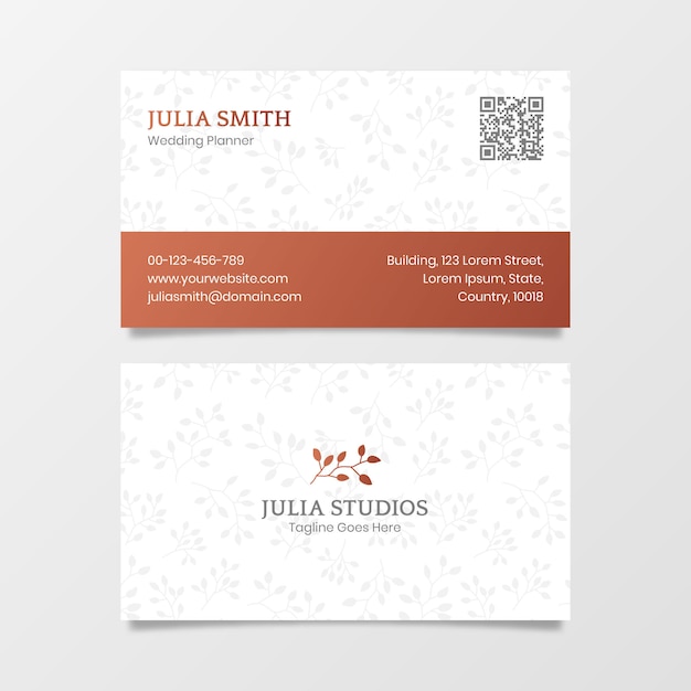 Elegant floral modern business card template luxury design