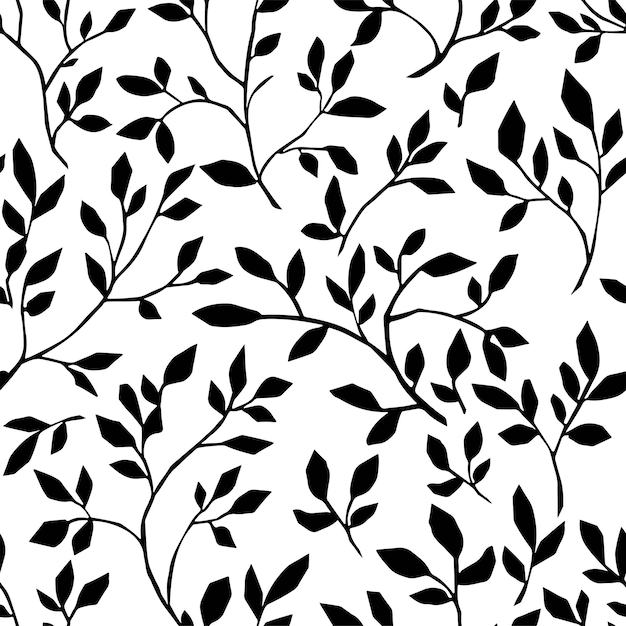 Elegant floral ornaments silhouetted pattern